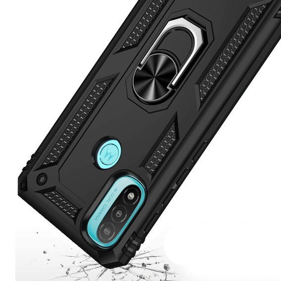 Armor Case for Motorola Moto E20/E30/E40, Nox Case Ring, black