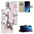 Flip case for Motorola Moto G73 5G, Wallet, Eiffel Tower, white