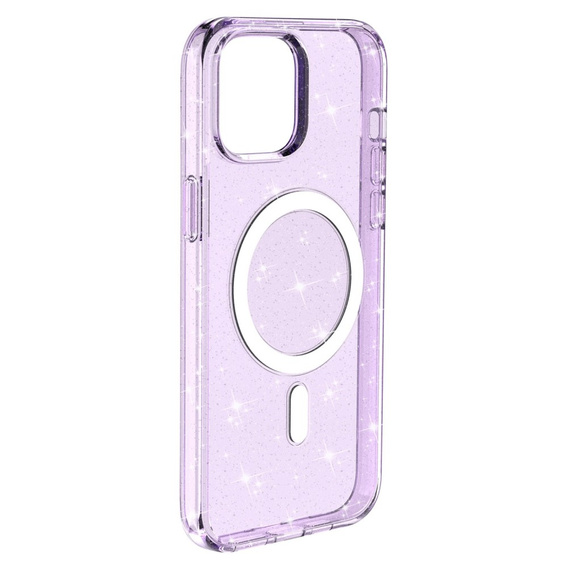 Case for iPhone 14, Dropproof MagSafe Glitter, purple
