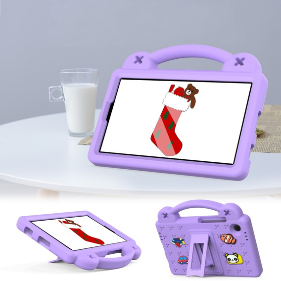 Children's case for Samsung Galaxy Tab A11 / A9, Cute Patterns, with stand, purple