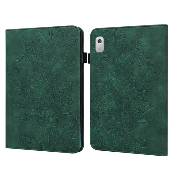 Flap case for Lenovo Tab M9, flower, green