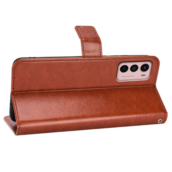 Flip case for Motorola Moto G42 4G, Crazy Horse Wallet, brown