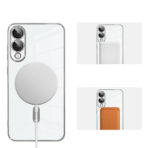 Case for Samsung Galaxy S25 Edge, Electro MagSafe, silver + Screen Glass