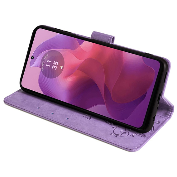 Flip case for Motorola Moto E14, Butterfly, purple