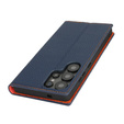Flip case for Samsung Galaxy S25 Ultra, Litchi Skin Grain, dark blue