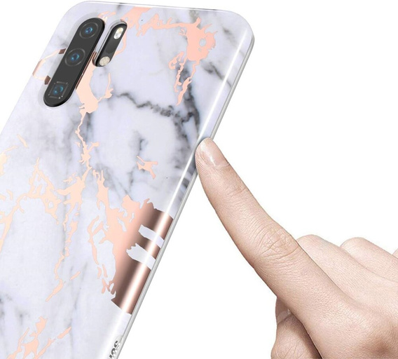 Case for Huawei P30 Pro, Suritch Full Body Marble, white