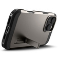Spigen case for iPhone 16 Pro Max, Tough Armor Mag MagSafe, grey + 9H Tempered Glass