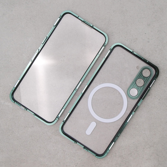 Magnetic Dual Glass MagSafe case for Samsung Galaxy S23, green