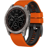 Silicone Strap for Garmin Fenix 7 / Forerunner 965 / 955 / 945 / 935, Orange / Black