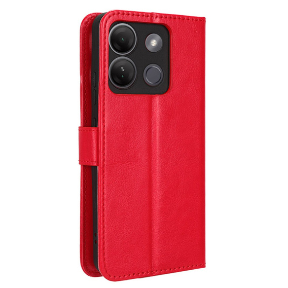 Flip case for Infinix Smart 7 HD 4G, Crazy Horse Wallet, red