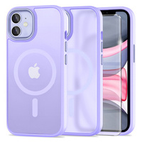 Case for iPhone 11, for MagSafe, ERBORD Matt Case, purple + Screen Glass