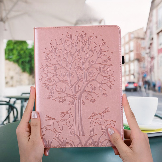 Flap case for Huawei MatePad SE 10.4, tree, pink rose gold