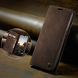 CASEME case for Samsung Galaxy M33 5G, Leather Wallet Case, brown