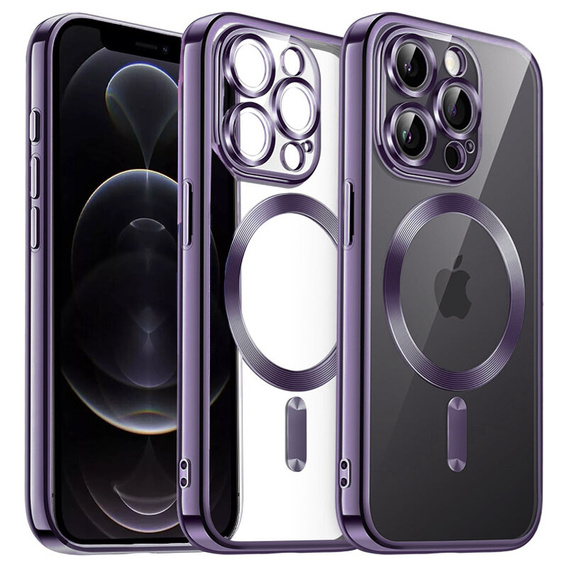 Case for iPhone 12 Pro, Electro MagSafe, purple + Screen Glass