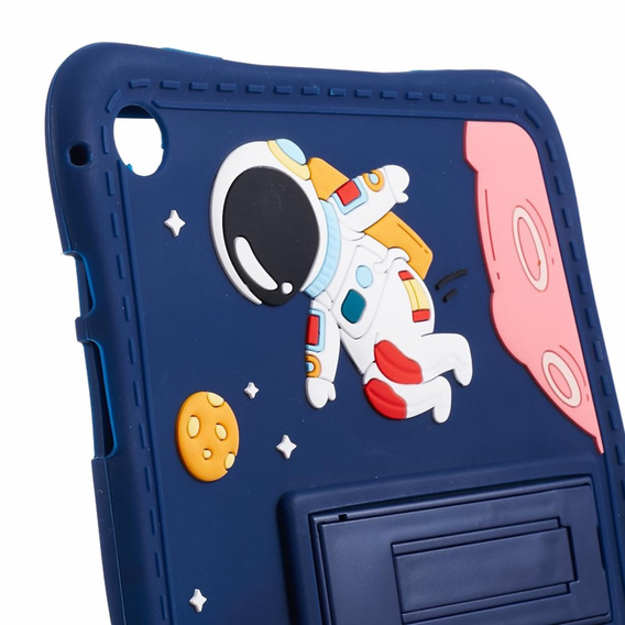 Children's Silicone Case for Samsung Galaxy Tab A11 Plus / A9 Plus, Armored, Astronaut, Navy Blue