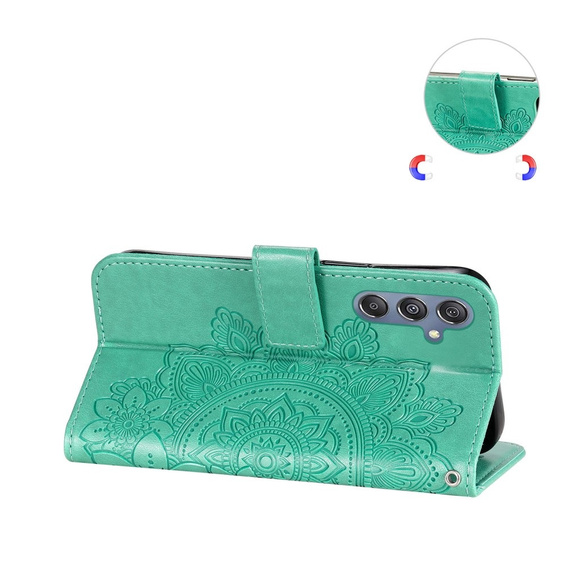 Flip case for Samsung Galaxy M34 5G, Mandala Flower, green