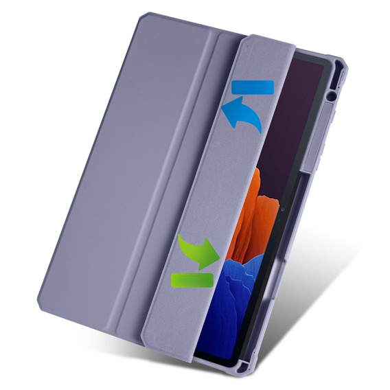 Case for Samsung Galaxy Tab S7 Plus / Tab S7 FE, Smartcase Hybrid, with stylus space, purple