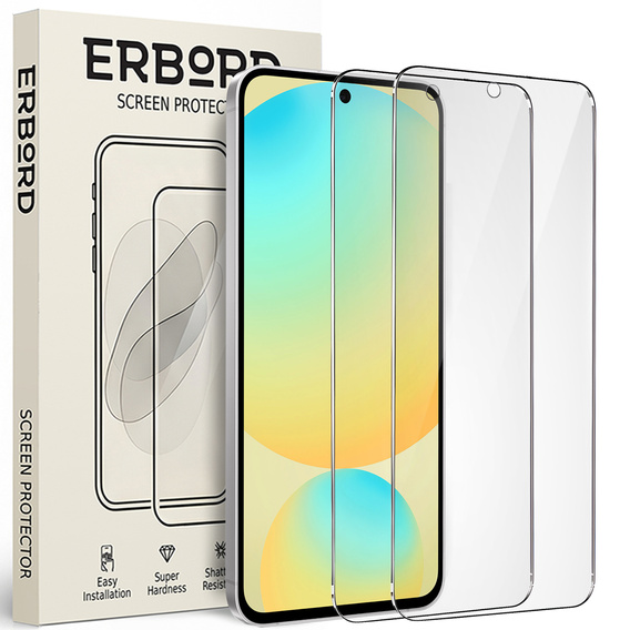 2x Tempered Glass ERBORD 9H Hard Glass for phone screen for Samsung Galaxy S24 FE 5G