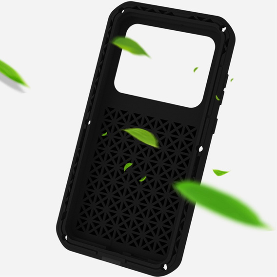 Love Mei Case for Samsung Galaxy S23 Plus, armored with glass, black