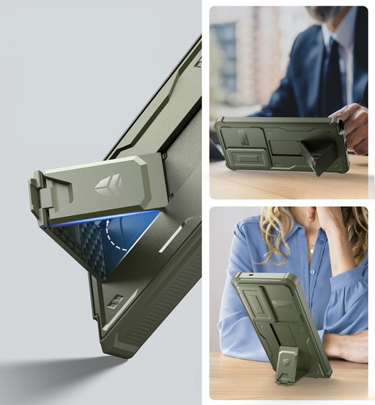 Armored case for Samsung Galaxy S25 Ultra, Dexnor Full Body (Two Frames), green