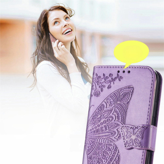 Flip case for Motorola Edge 50 Ultra, Butterfly, purple