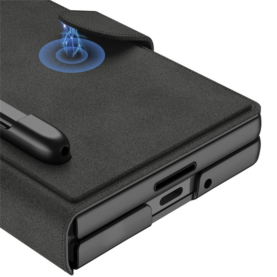 Wallet case with flap black for Samsung Galaxy Z Fold 7 5G