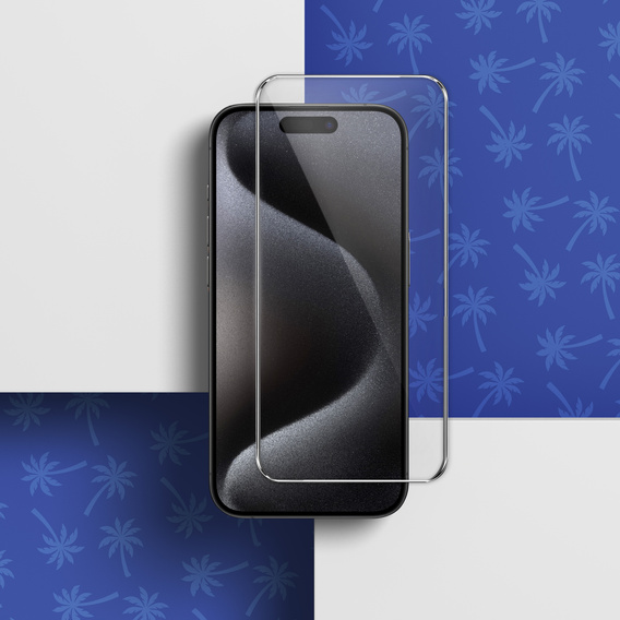 Diamond Palm Tempered Glass for iPhone 15/15 Pro