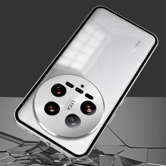 Case for Xiaomi 14 Ultra, Magnetic Dual Glass, silver