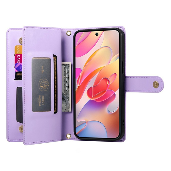 Flip case for Samsung Galaxy A56 5G, Wallet Zipper Pocket, purple