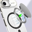 Case for iPhone Air, for MagSafe, with stand, transparent with black inserts