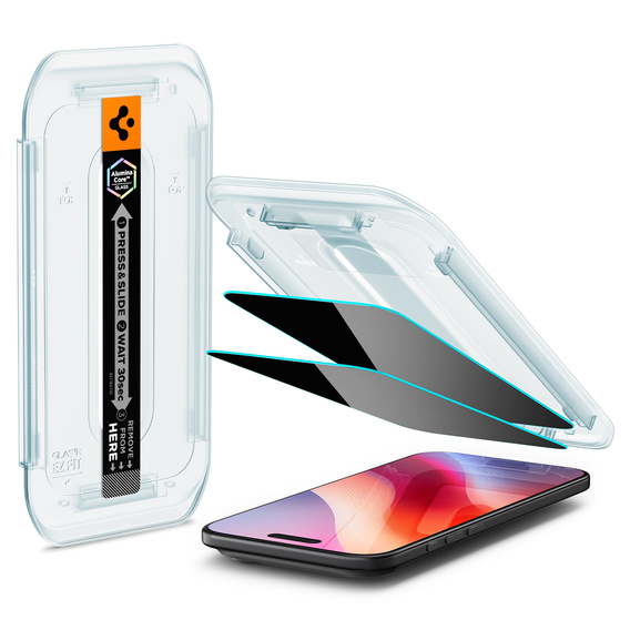 Spigen Glas.TR "EZ FIT" privacy tempered glass HD for iPhone Air (2 pcs)