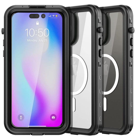 Waterproof case for iPhone 14 Pro Max, Redpepper, for MagSafe, black