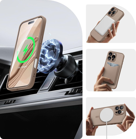 Case for iPhone 16 Pro Max, for MagSafe, ERBORD Matt Case, pink + Screen Glass