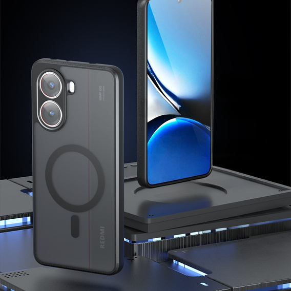 Case for Xiaomi Poco X7 Pro 5G, for MagSafe, ERBORD Matt Case, black