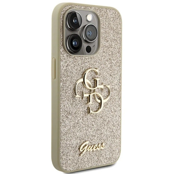 GUESS Fixed Glitter Big 4G Logo Case for iPhone 15 Pro