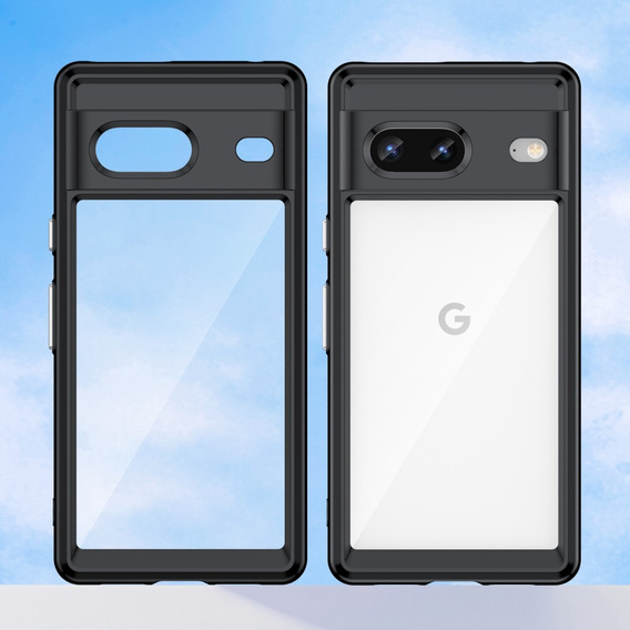 Case for Google Pixel 7 5G, Fusion Hybrid, with camera protection, transparent / black