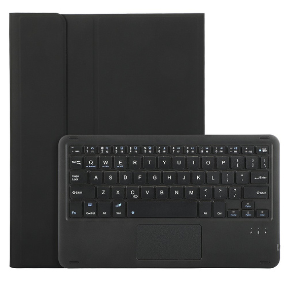 Case + keyboard Samsung Galaxy Tab A9+, Leather Pen Slot TouchPad, black