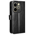 Flip case for Infinix Hot 40i, Crazy Horse Wallet, black