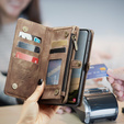 CASEME case for Samsung Galaxy A56 5G, Retro Leather Wallet, with strap, brown