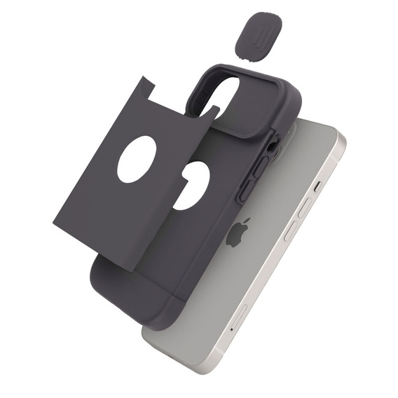 ERBORD MagSafe Cam Slider Case, Black + Screen Protector for iPhone 13 / iPhone 14