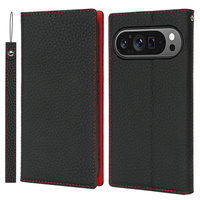 Flap case for Google Pixel 10 / 10 Pro, Litchi Grain leather, black