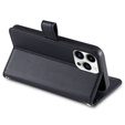 Flip case for iPhone 15 Pro, Wallet Zipper Pocket, black