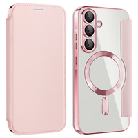 Flip case for Samsung Galaxy A36, RFID Wallet MagSafe CamShield, pink