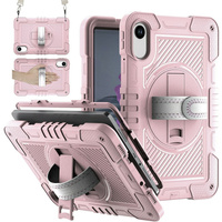 Armoured case for Xiaomi Redmi Pad 2, with stand and shoulder strap – pink