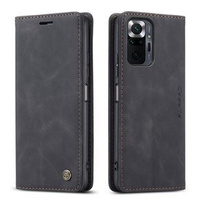 CASEME case for Xiaomi Redmi Note 10 Pro, Leather Wallet Case, black