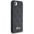GUESS Case for iPhone 16E, 4G Metal Gold Logo, black