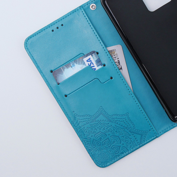 Flip case for Motorola Moto G54 5G, Mandala, blue