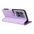 Flip case for Motorola Edge 50 Neo / Motorola ThinkPhone 25, Rhombus Crossbody Leather, purple
