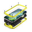 Case for iPhone 13 Mini, R-JUST CamShield Slide, armoured, yellow / black