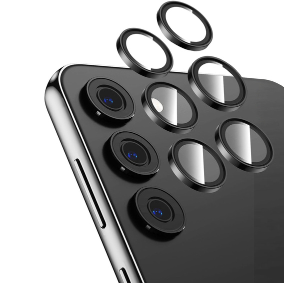 2x Camera Glass for Samsung Galaxy S24, ERBORD Camera Lens, black